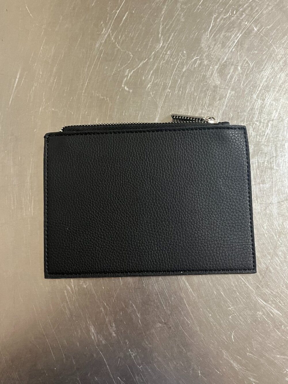 KENNETH COLE Black Textured Leather Wrislet Wallet Pouch